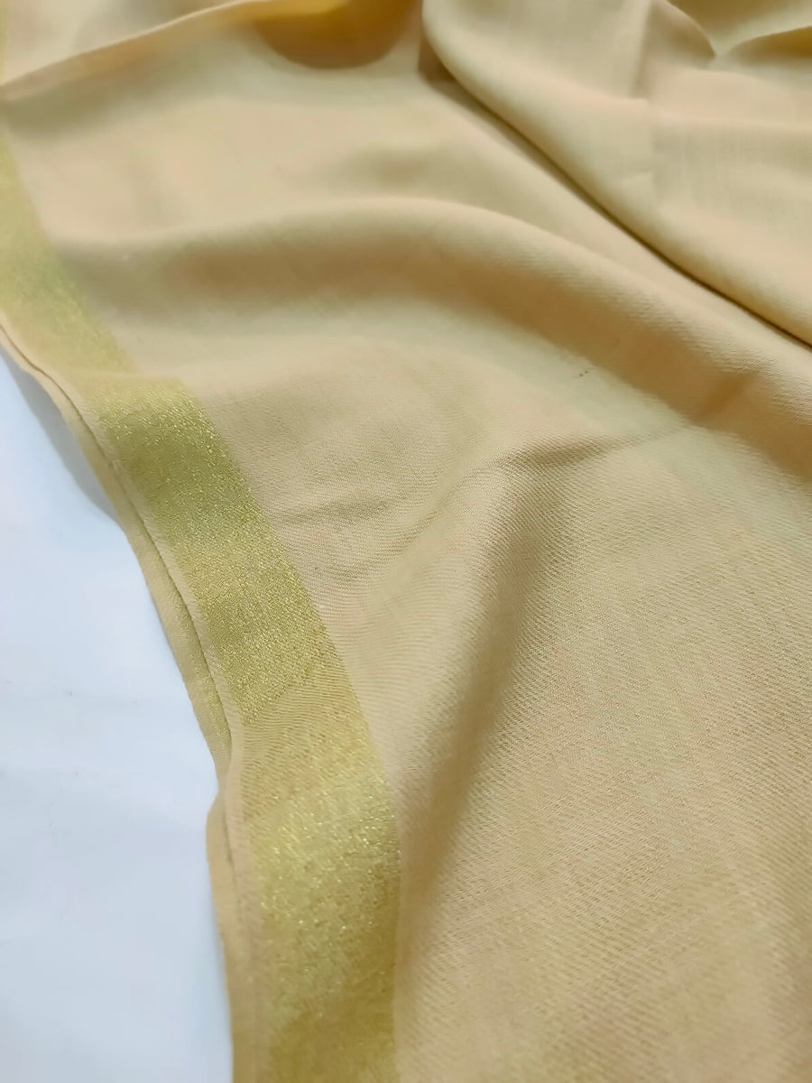 Womens Pashmina Wool Shawl with Banarasi Border AMS-54 - FaisalFabrics.pk