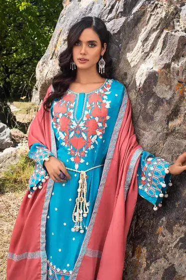 Gul Ahmed Pure Joy of Winter Embroidered Khaddar 3Pc Suit AP-12027