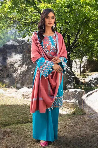 Gul Ahmed Pure Joy of Winter Embroidered Khaddar 3Pc Suit AP-12027