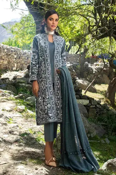 Gul Ahmed Pure Joy of Winter Embroidered Khaddar 3Pc Suit AP-12030