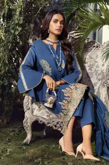 Gul Ahmed Pure Joy of Winter Embroidered Khaddar 3Pc Suit AP-12036