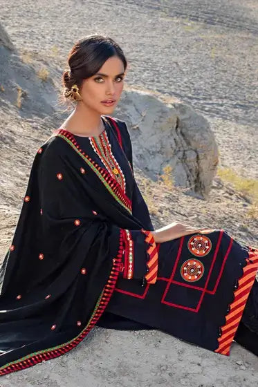 Gul Ahmed Pure Joy of Winter Embroidered Khaddar 3Pc Suit AP-12059