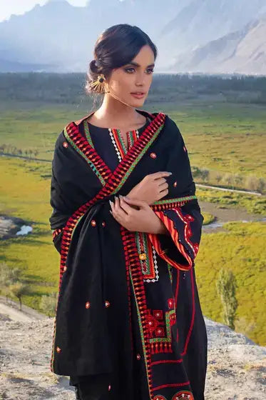 Gul Ahmed Pure Joy of Winter Embroidered Khaddar 3Pc Suit AP-12059