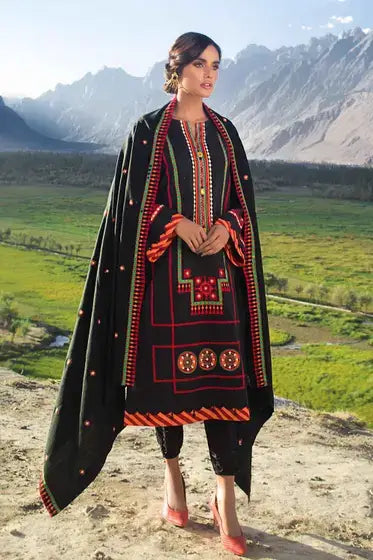 Gul Ahmed Pure Joy of Winter Embroidered Khaddar 3Pc Suit AP-12059