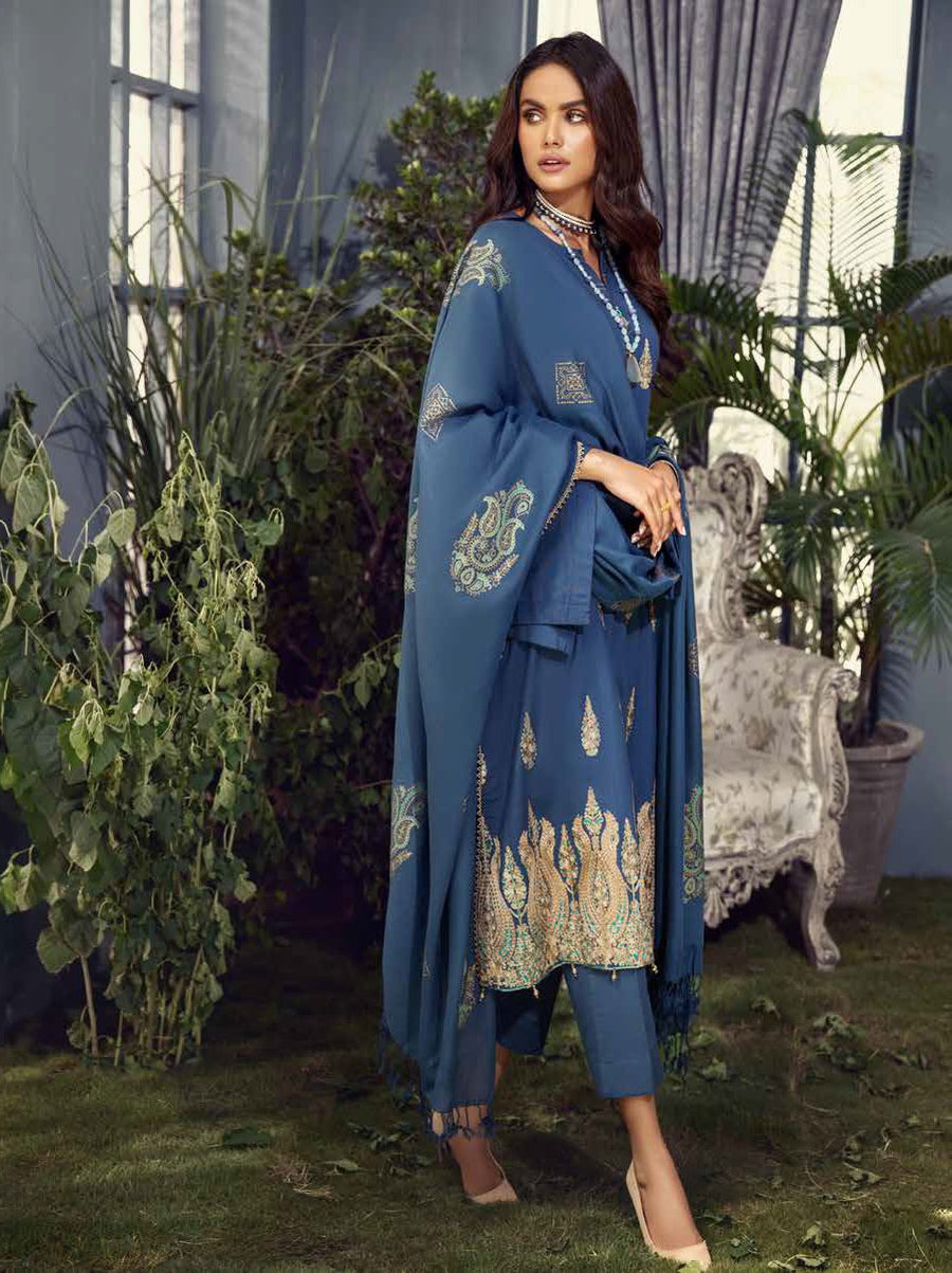 Gul Ahmed Pure Joy of Winter Embroidered Khaddar 3Pc Suit AP-12036