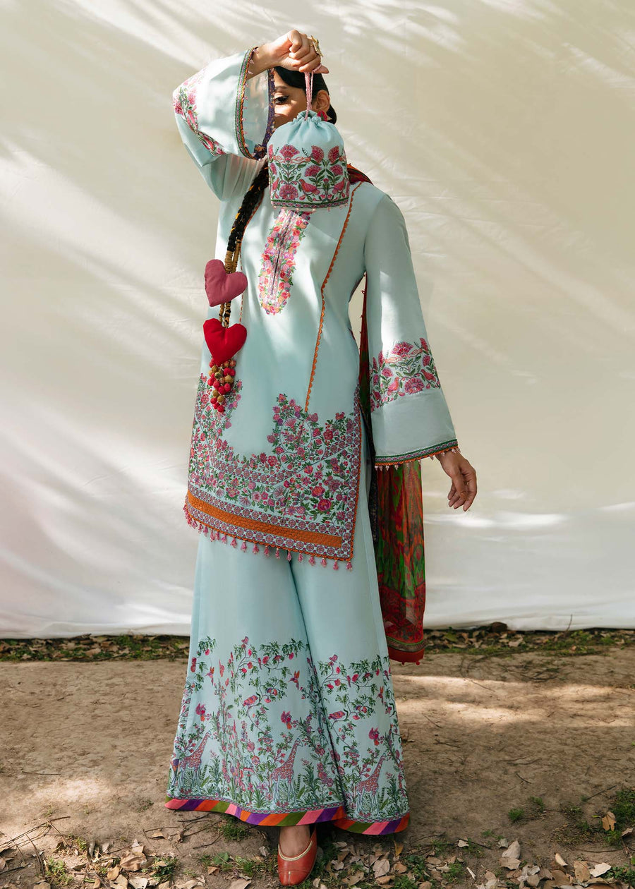 Hussain Rehar Mausam Eid Lawn Unstitched Embroidered 3Pc Suit - ARSH
