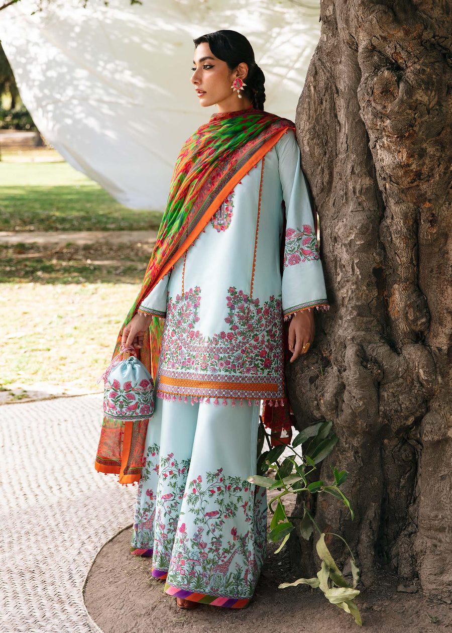 Hussain Rehar Mausam Eid Lawn Unstitched Embroidered 3Pc Suit - ARSH