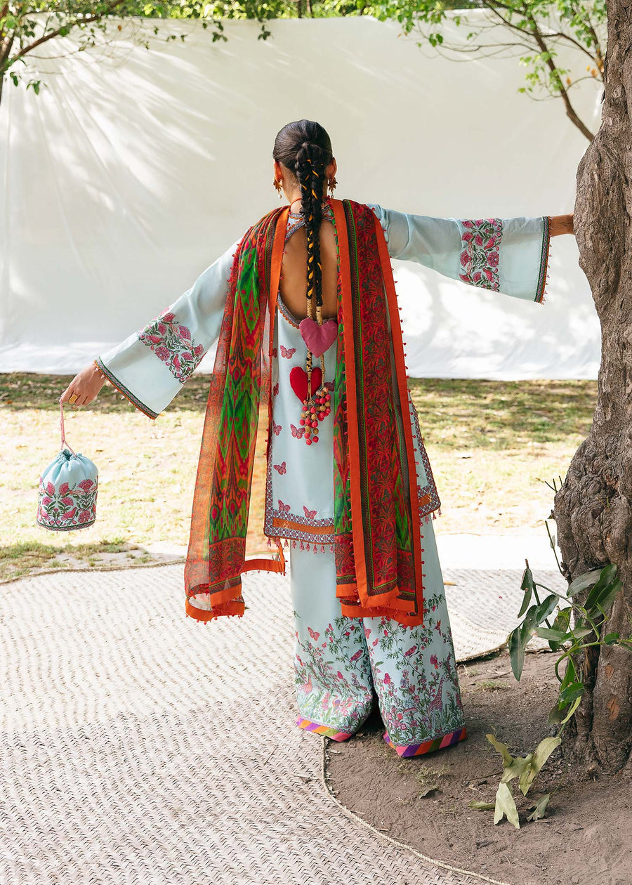 Hussain Rehar Mausam Eid Lawn Unstitched Embroidered 3Pc Suit - ARSH