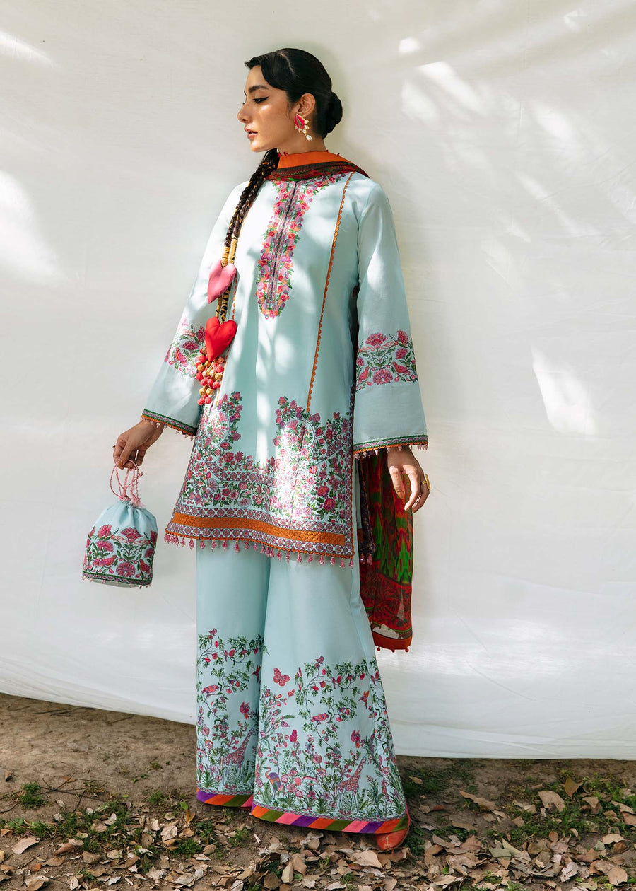 Hussain Rehar Mausam Eid Lawn Unstitched Embroidered 3Pc Suit - ARSH