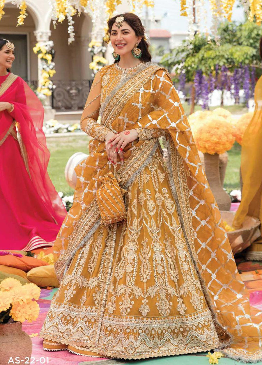 Afrozeh Shehnai Wedding Formals Net Suit AS-22-01 GULBADAN