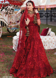 Afrozeh Shehnai Embroidered Net 3Pc Suit AS-22-09 AFREEN