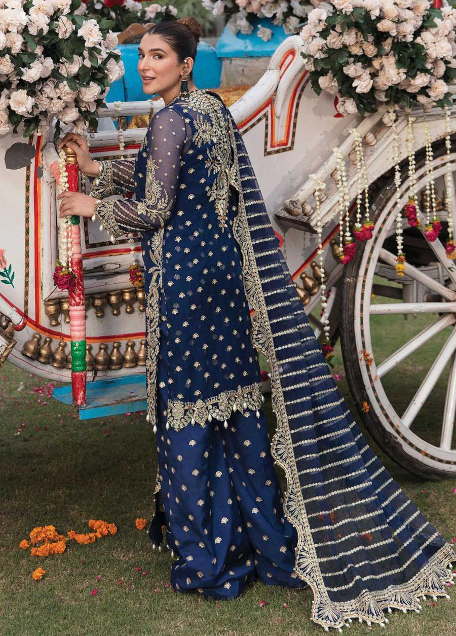 Afrozeh Shehnai Embroidered Chiffon 3Pc Suit AS-22-10 GUL-E -RANA