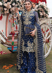 Afrozeh Shehnai Embroidered Chiffon 3Pc Suit AS-22-10 GUL-E -RANA