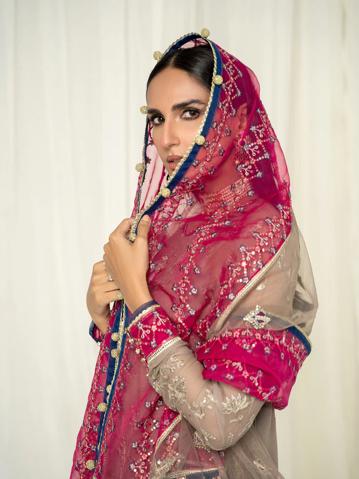 hada Ahdia Unstitched Embroidered Luxury Formal Suit AH-04 ASHNA
