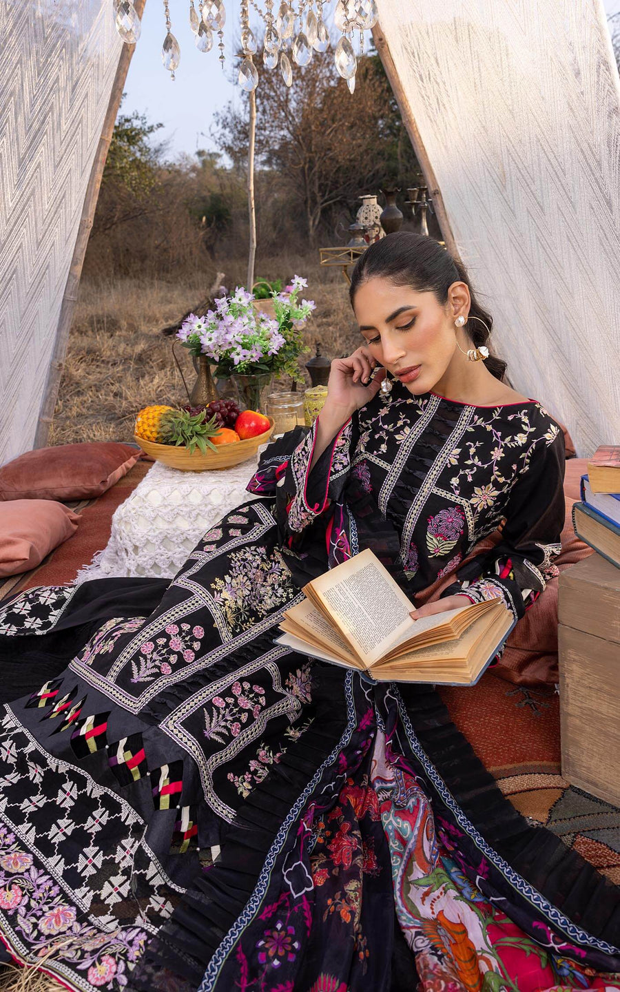 Asifa & Nabeel Aleyna Premium Embroidered Lawn Unstitched 3Pc ASL-01
