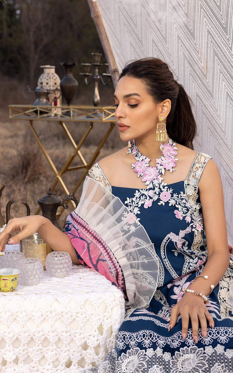 Asifa & Nabeel Aleyna Premium Embroidered Lawn Unstitched 3Pc ASL-03