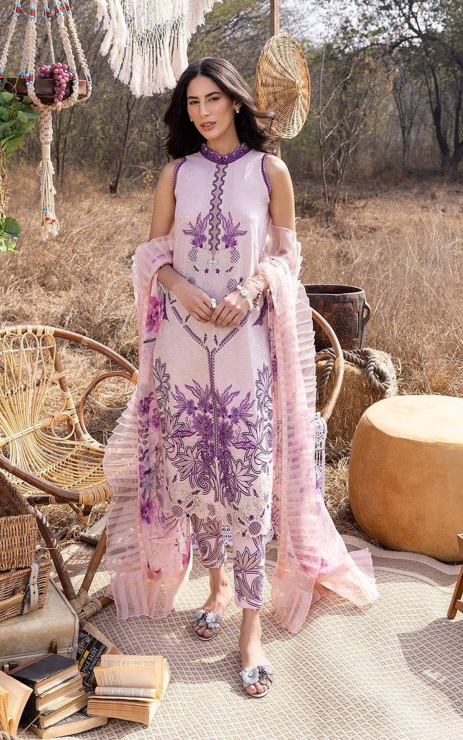 Asifa & Nabeel Aleyna Premium Embroidered Lawn Unstitched 3Pc ASL–08