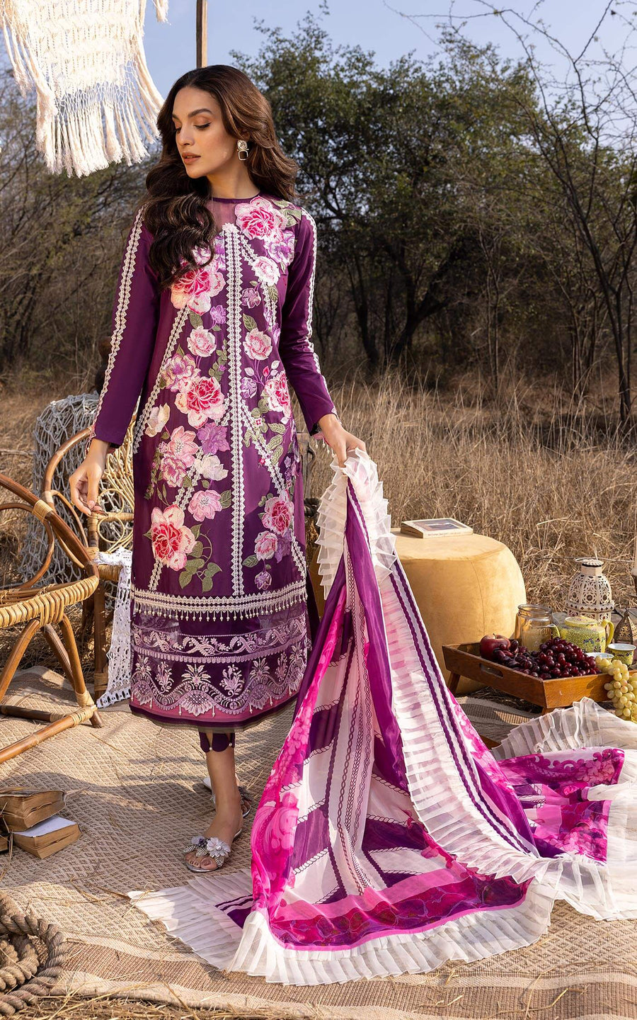 Asifa & Nabeel Aleyna Premium Embroidered Lawn Unstitched 3Pc ASL–09