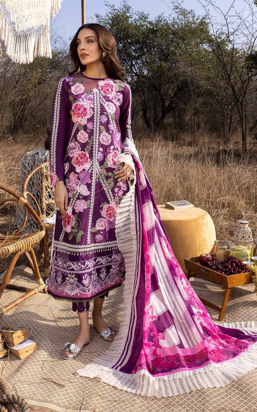 Asifa & Nabeel Aleyna Premium Embroidered Lawn Unstitched 3Pc ASL–09