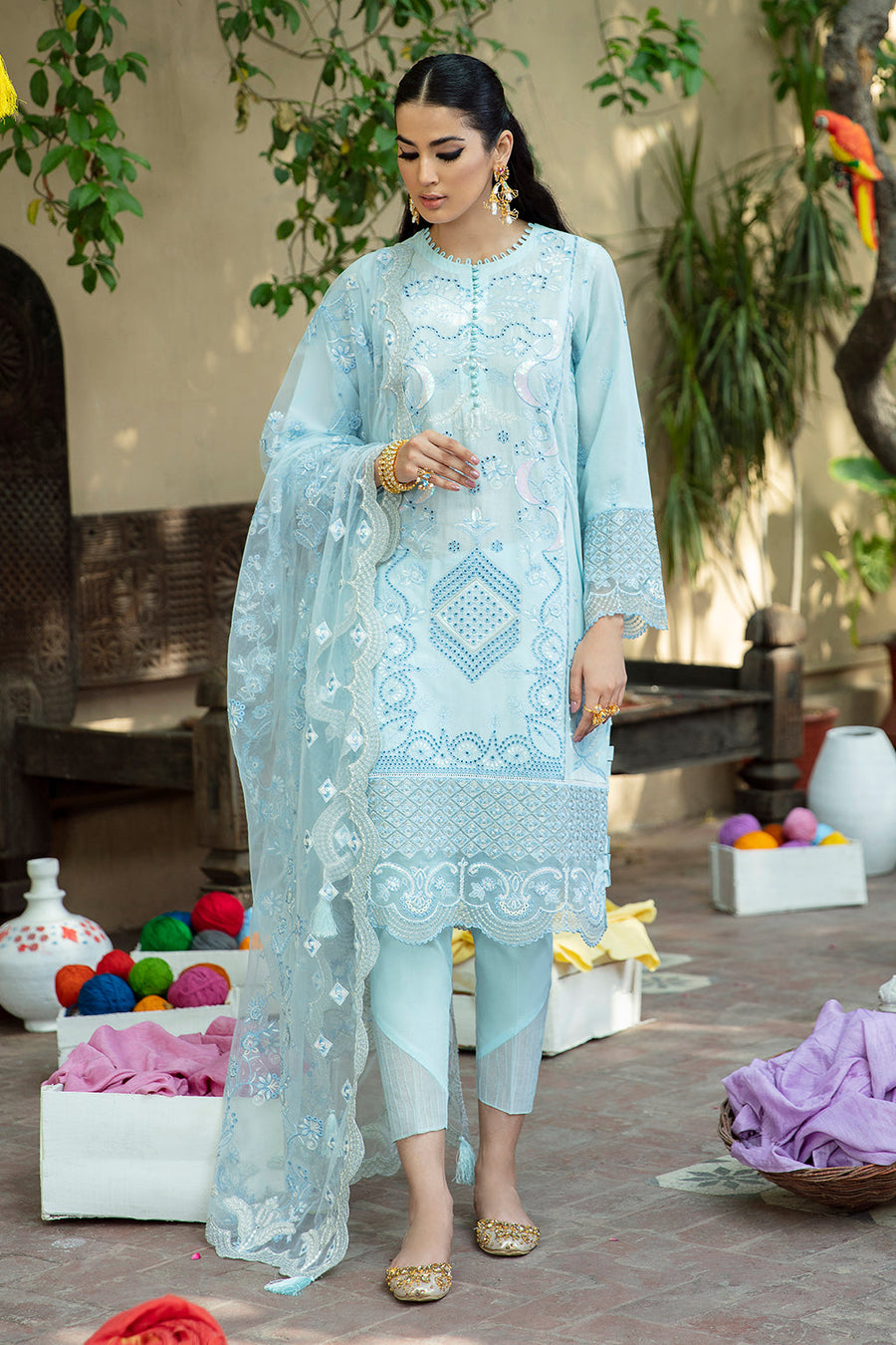 GISELE Mehrma Luxury Lawn Unstitched 3Pc Suit - AZALIA