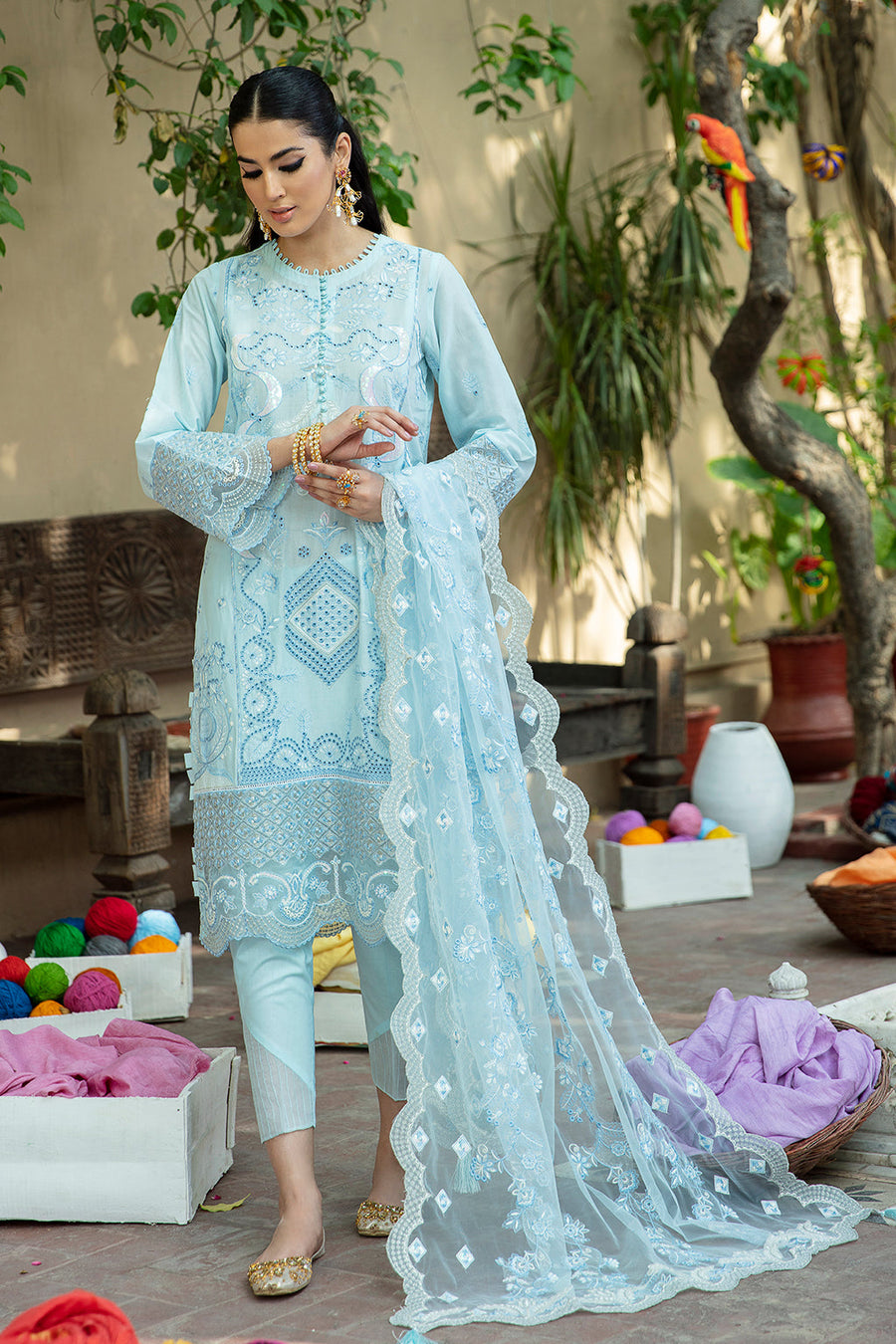 GISELE Mehrma Luxury Lawn Unstitched 3Pc Suit - AZALIA