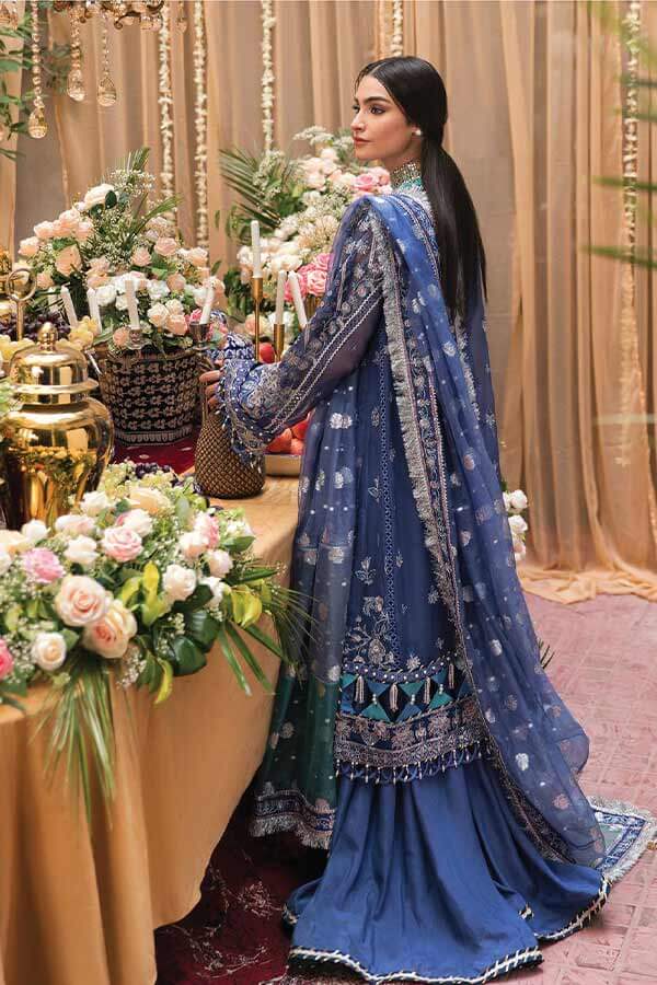 Afrozeh Nouroz Unstitched Luxury Chiffon 3Pc Suit AZ-08 Sonbol