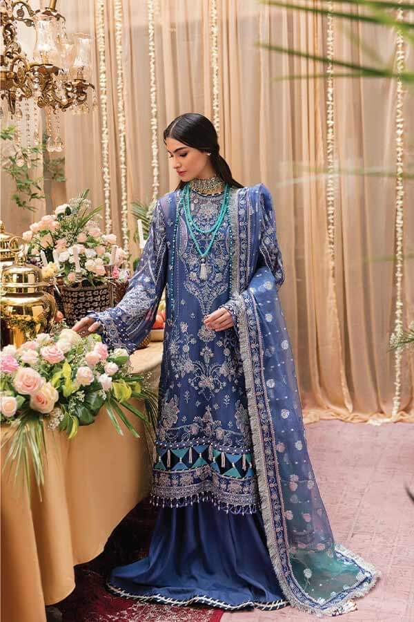 Afrozeh Nouroz Unstitched Luxury Chiffon 3Pc Suit AZ-08 Sonbol