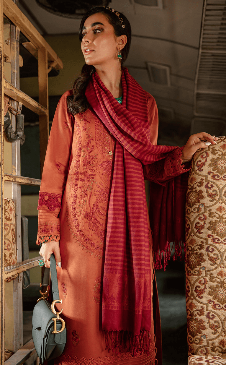 Rang Rasiya Safarnama Embroidered Cotail Unstitched 3Pc D-05 Aabroo