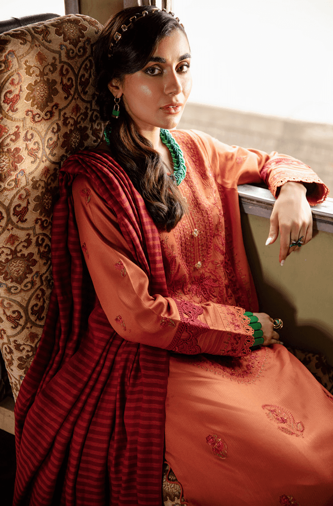 Rang Rasiya Safarnama Embroidered Cotail Unstitched 3Pc D-05 Aabroo