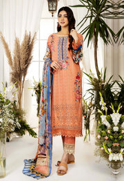 Adan's Libas Chartreuse Chikankari Lawn Unstitched 3Pc Suit D-04