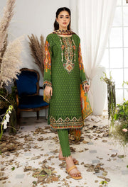 Adan's Libas Chartreuse Chikankari Lawn Unstitched 3Pc Suit D-09
