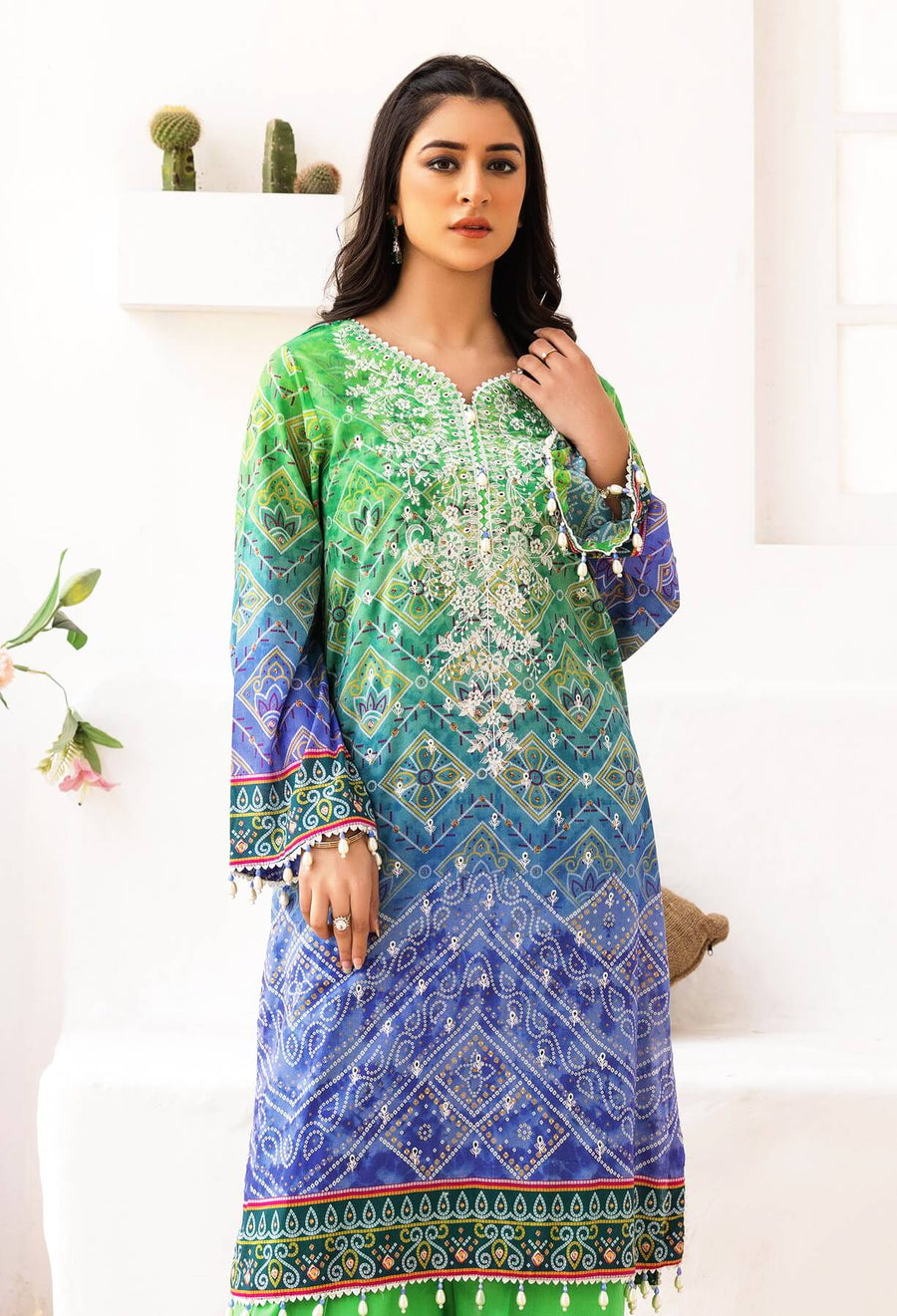 Adan's Libas Chunri Embroidered Lawn Unstitched 2Piece Suit D-02