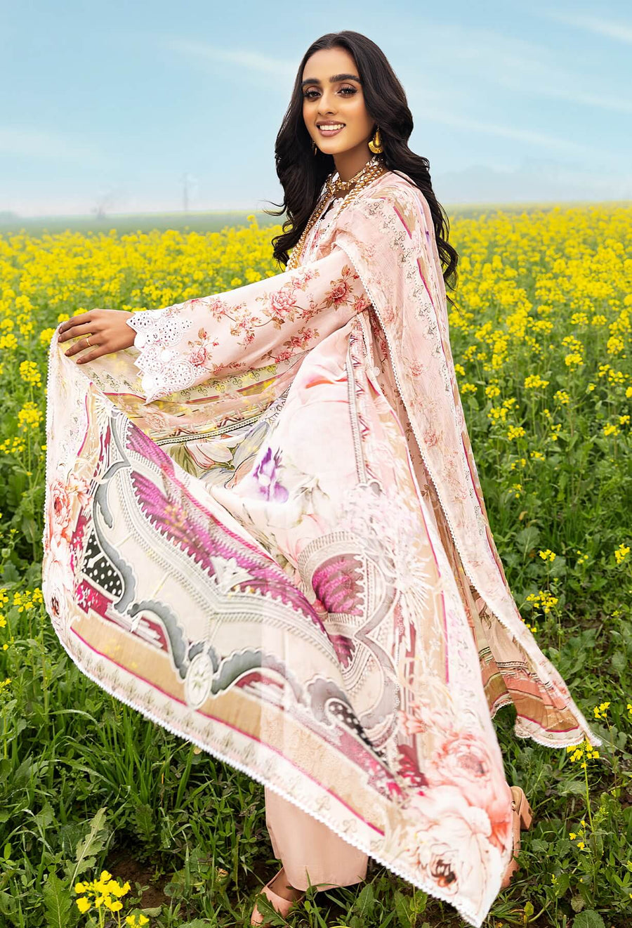 Adan's Libas Sarson Embroidered Lawn Unstitched 3Piece Suit D-08
