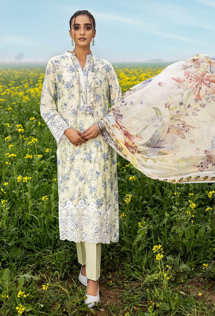 Adan's Libas Sarson Embroidered Lawn Unstitched 3Piece Suit D-10