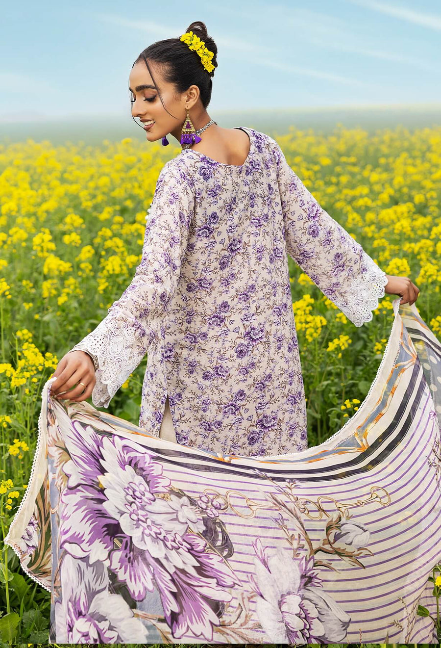 Adan's Libas Sarson Embroidered Lawn Unstitched 3Piece Suit D-03