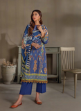 LALA Textiles Sana & Samia Embroidered Woolen 3Pc Suit D-06 Adularia