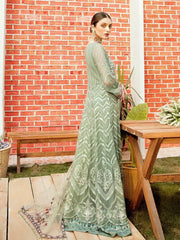 Afrozeh La Fleur Luxury Chiffon Collection 2020 3pc Suit 03-Apple Green - FaisalFabrics.pk