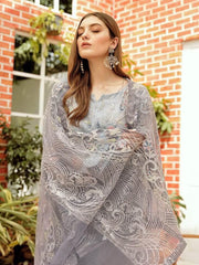 Afrozeh La Fleur Luxury Chiffon Collection 2020 3pc Suit 06-Lavender Mist - FaisalFabrics.pk