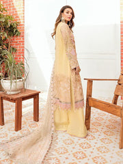 Afrozeh La Fleur Luxury Chiffon Collection 2020 3pc Suit 04-Lustrous Lemon - FaisalFabrics.pk