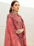 Afrozeh La Fleur Luxury Chiffon Collection 2020 3pc Suit 05-Melon Beet - FaisalFabrics.pk