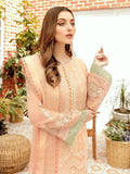 Afrozeh La Fleur Luxury Chiffon Collection 2020 3pc Suit 02-Peach Pleasure - FaisalFabrics.pk