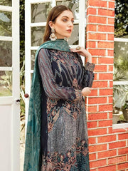 Afrozeh La Fleur Luxury Chiffon Collection 2020 3pc Suit 08-Pristine Peacock - FaisalFabrics.pk