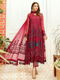 Afrozeh La Fleur Luxury Chiffon Collection 2020 3pc Suit 09-Ruby Flame - FaisalFabrics.pk