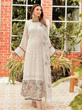Afrozeh La Fleur Luxury Chiffon Collection 2020 3pc Suit 07-White Florentine