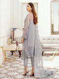 Afrozeh La Fuchsia Luxury Chiffon Unstitched 3pc Suit - Argent Gale - FaisalFabrics.pk