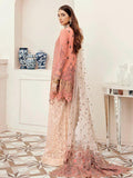 Afrozeh La Fuchsia Luxury Chiffon Unstitched 3pc Suit - Coral Lulu - FaisalFabrics.pk