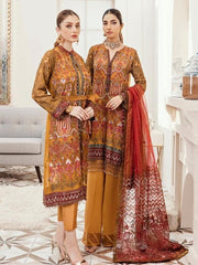 Afrozeh La Fuchsia Luxury Chiffon Unstitched 3pc Suit - Sunlight Spectrum - FaisalFabrics.pk