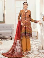 Afrozeh La Fuchsia Luxury Chiffon Unstitched 3pc Suit - Sunlight Spectrum - FaisalFabrics.pk