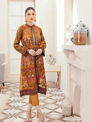 Afrozeh La Fuchsia Luxury Chiffon Unstitched 3pc Suit - Sunlight Spectrum - FaisalFabrics.pk