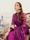 Afrozeh La Fuchsia Luxury Chiffon Unstitched 3pc Suit - Tempest Of Grapes - FaisalFabrics.pk